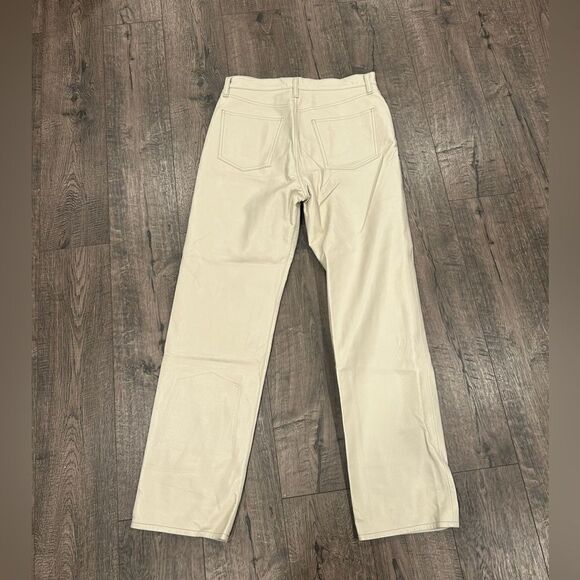 Agolde Beige Recycled Leather 90's Pinch Waist Pants - Picture 5 of 6